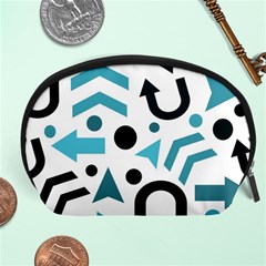 Cyan Direction Pattern Accessory Pouches (large)  by Valentinaart