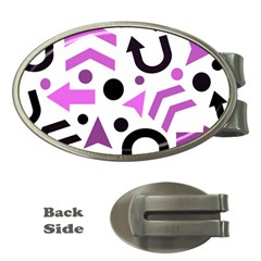 Magenta Direction Pattern Money Clips (oval)  by Valentinaart