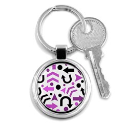 Magenta Direction Pattern Key Chains (round)  by Valentinaart