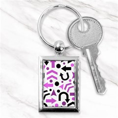 Magenta Direction Pattern Key Chains (rectangle)  by Valentinaart