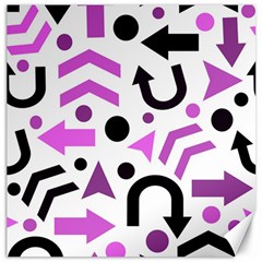 Magenta Direction Pattern Canvas 12  X 12   by Valentinaart