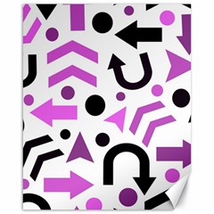 Magenta Direction Pattern Canvas 16  X 20   by Valentinaart