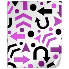 Magenta Direction Pattern Canvas 11  X 14   by Valentinaart