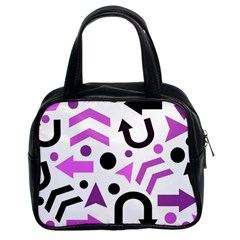 Magenta Direction Pattern Classic Handbags (2 Sides) by Valentinaart