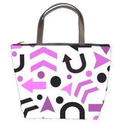 Magenta Direction Pattern Bucket Bags by Valentinaart