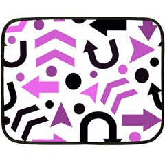 Magenta Direction Pattern Double Sided Fleece Blanket (mini)  by Valentinaart