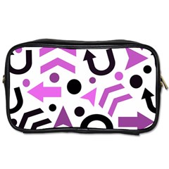 Magenta Direction Pattern Toiletries Bags 2-side by Valentinaart