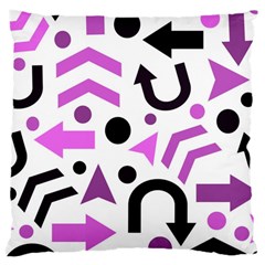 Magenta Direction Pattern Large Cushion Case (two Sides) by Valentinaart