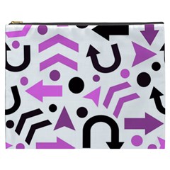 Magenta Direction Pattern Cosmetic Bag (xxxl)  by Valentinaart