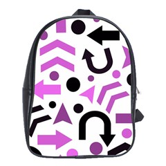 Magenta Direction Pattern School Bags (xl)  by Valentinaart