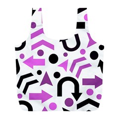 Magenta Direction Pattern Full Print Recycle Bags (l)  by Valentinaart