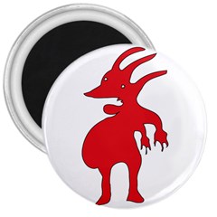 Grotesque Red Creature  3  Magnets by dflcprints