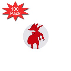 Grotesque Red Creature  1  Mini Buttons (100 Pack)  by dflcprints