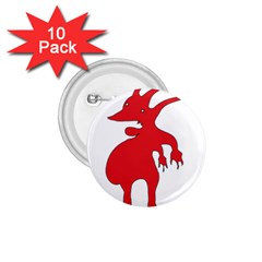 Grotesque Red Creature  1 75  Buttons (10 Pack) by dflcprints