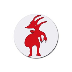 Grotesque Red Creature  Rubber Coaster (round)  by dflcprints