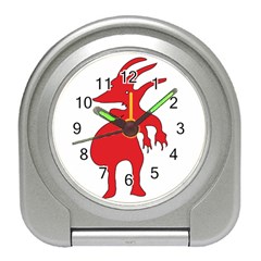 Grotesque Red Creature  Travel Alarm Clocks by dflcprints