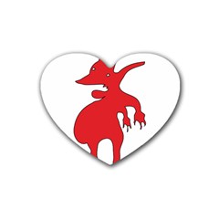 Grotesque Red Creature  Rubber Coaster (heart)  by dflcprints