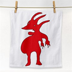 Grotesque Red Creature  Face Towel by dflcprints