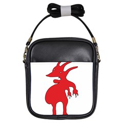 Grotesque Red Creature  Girls Sling Bags