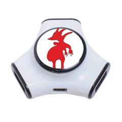 Grotesque Red Creature  3-port Usb Hub by dflcprints