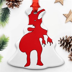 Grotesque Red Creature  Christmas Tree Ornament (2 Sides) by dflcprints