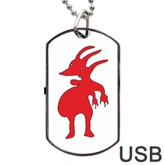 Grotesque Red Creature  Dog Tag Usb Flash (one Side) by dflcprints