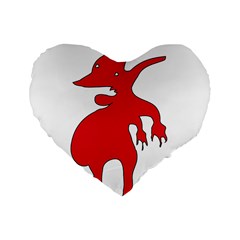 Grotesque Red Creature  Standard 16  Premium Heart Shape Cushions by dflcprints