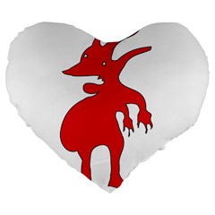 Grotesque Red Creature  Large 19  Premium Heart Shape Cushions by dflcprints