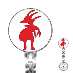 Grotesque Red Creature  Stainless Steel Nurses Watch by dflcprints