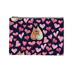 Crazy Cat Love Cosmetic Bag (large)  by BubbSnugg