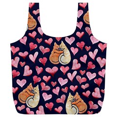 Crazy Cat Love Full Print Recycle Bags (l)  by BubbSnugg