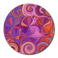 Candy Abstract Pink, Purple, Orange Round Mousepads