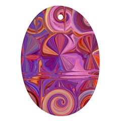 Candy Abstract Pink, Purple, Orange Ornament (oval) 