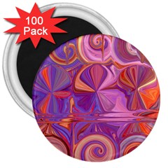 Candy Abstract Pink, Purple, Orange 3  Magnets (100 Pack)