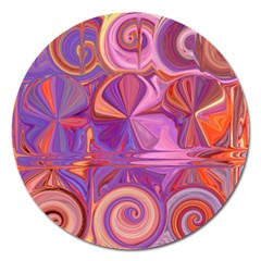 Candy Abstract Pink, Purple, Orange Magnet 5  (round)