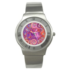 Candy Abstract Pink, Purple, Orange Stainless Steel Watch