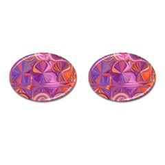 Candy Abstract Pink, Purple, Orange Cufflinks (oval)