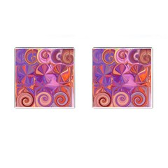 Candy Abstract Pink, Purple, Orange Cufflinks (square)