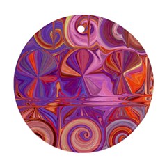 Candy Abstract Pink, Purple, Orange Round Ornament (two Sides) 