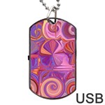 Candy Abstract Pink, Purple, Orange Dog Tag USB Flash (One Side) Front