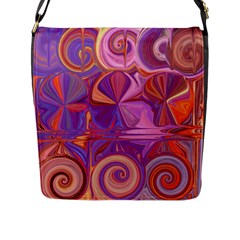 Candy Abstract Pink, Purple, Orange Flap Messenger Bag (l) 