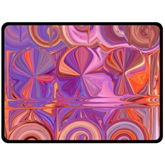 Candy Abstract Pink, Purple, Orange Double Sided Fleece Blanket (large) 