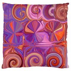 Candy Abstract Pink, Purple, Orange Large Flano Cushion Case (two Sides)