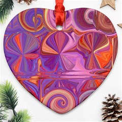 Candy Abstract Pink, Purple, Orange Ornament (heart) 