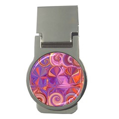 Candy Abstract Pink, Purple, Orange Money Clips (round) 