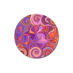 Candy Abstract Pink, Purple, Orange Magnet 3  (round)