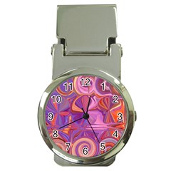 Candy Abstract Pink, Purple, Orange Money Clip Watches