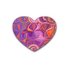 Candy Abstract Pink, Purple, Orange Heart Coaster (4 Pack) 