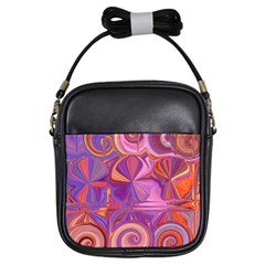 Candy Abstract Pink, Purple, Orange Girls Sling Bags