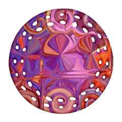 Candy Abstract Pink, Purple, Orange Ornament (round Filigree) 